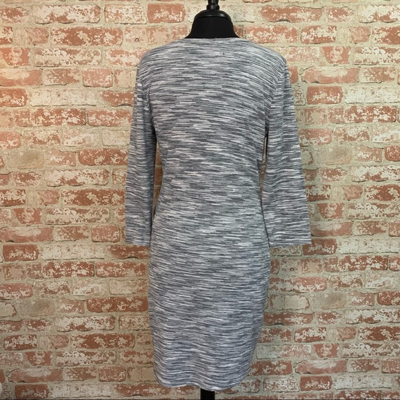 Lush Knit Dress Twist Waist Long Sleeve Gray Size XL - Picture 6 of 10